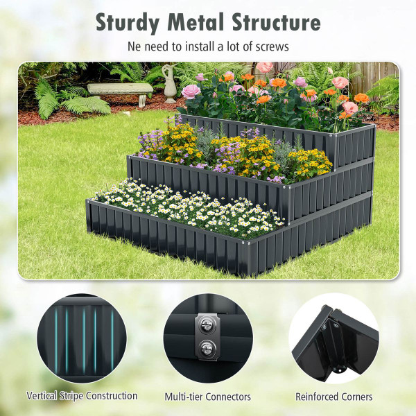 3-Tier Raised Garden Bed with 3 Large Planter Boxes product image