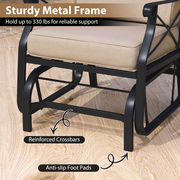 Outdoor Glider Rocking Chair with 105° Inclined Backrest product image