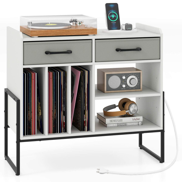 Adjustable Record Player Stand with Charging Station  product image