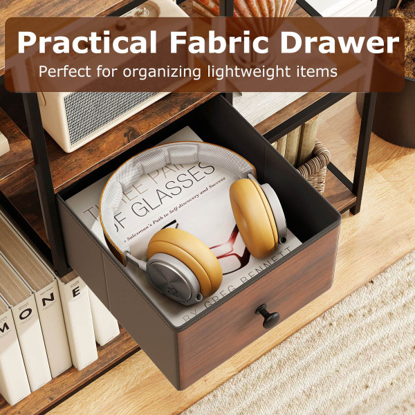 40" Console Table with Drawer and 4-Tier Shelf product image