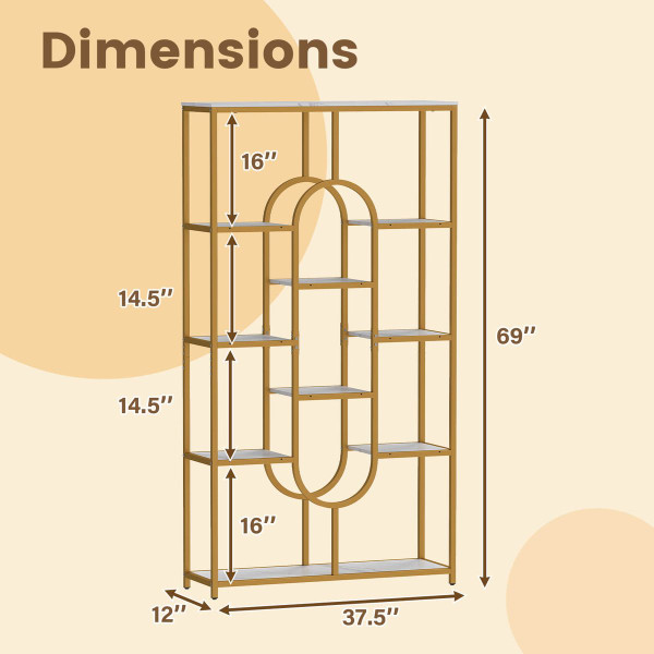 5-Tier Etagere Bookcase with Open Storage Shelves product image