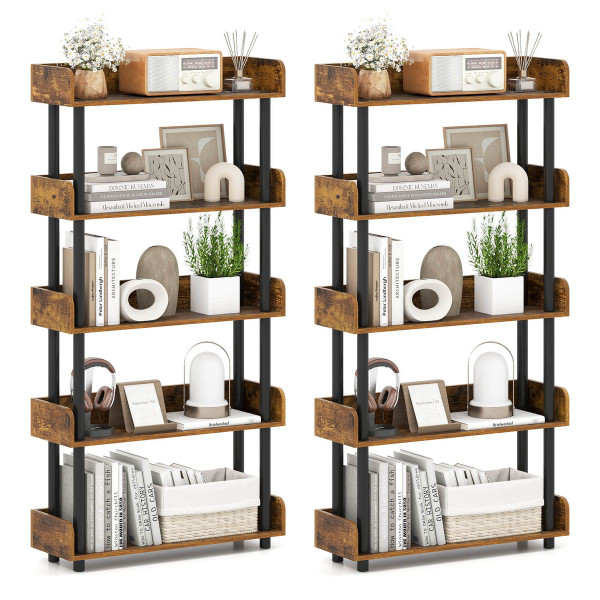 5-Tier Bookshelf with Anti-Failing Guardrails product image