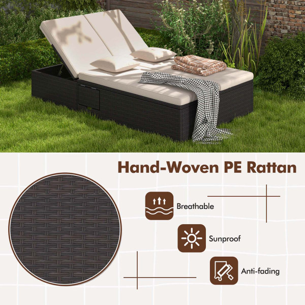 Outdoor Patio Daybed with 6-Level Adjustable Backrest product image