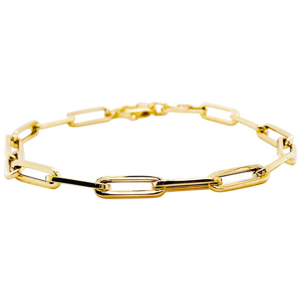 Solid 14K Gold 8-Inch Paperclip Bracelet product image