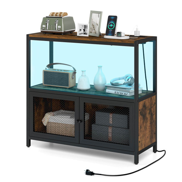 Storage Cabinet with Customizable LED Lighting and Power Strip product image
