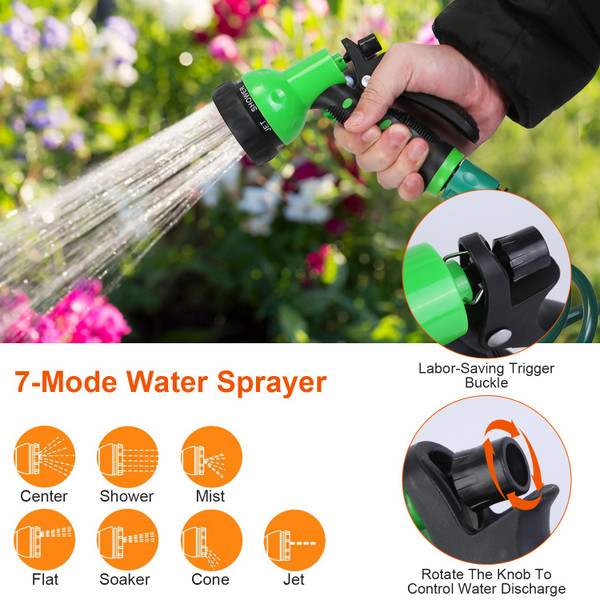 EVA Self-Coiling Garden Hose with Sprayer product image