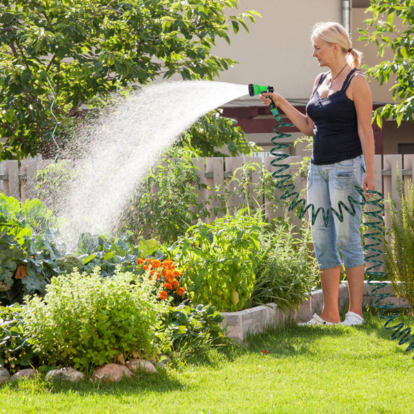 EVA Self-Coiling Garden Hose with Sprayer product image