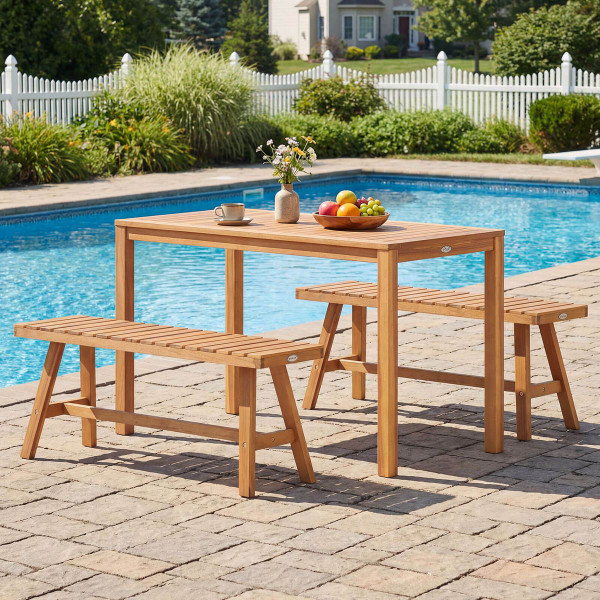 Acacia Wood Patio Dining Set (3 Pieces) product image
