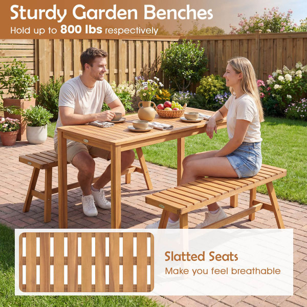Acacia Wood Patio Dining Set (3 Pieces) product image