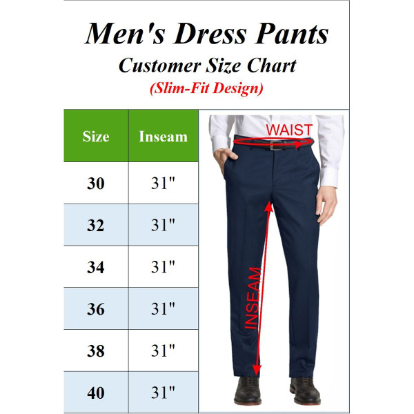 Men’s Flex Stretch Slim Fit Dress Pants product image