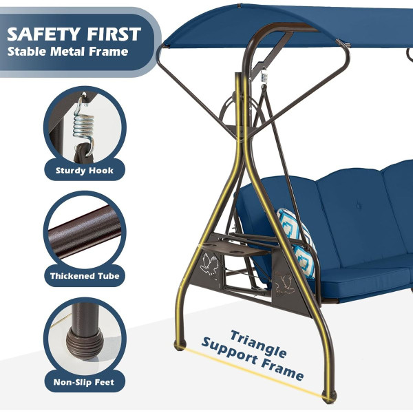 3-Seat Patio Swing with Canopy product image