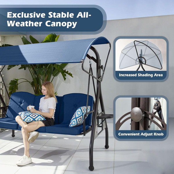 3-Seat Patio Swing with Canopy product image
