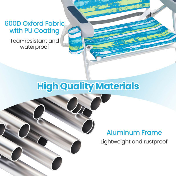 Folding Beach Chair with Cup Holder and Padded Headrest (2-Pack) product image