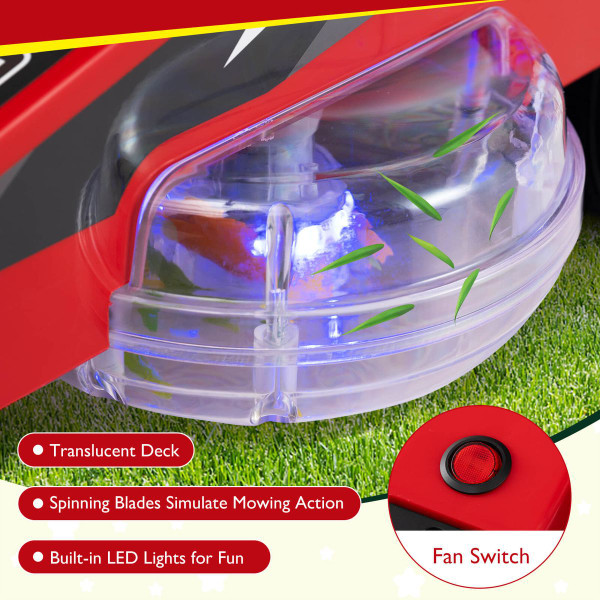 12V Ride-On Lawn Mower with Dual Control Sticks and LED Lights product image