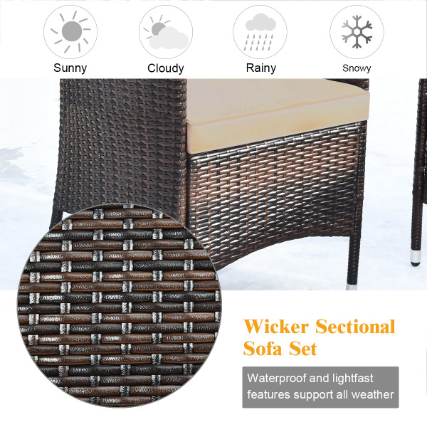 4-Piece Rattan Patio Furniture Set with Table product image