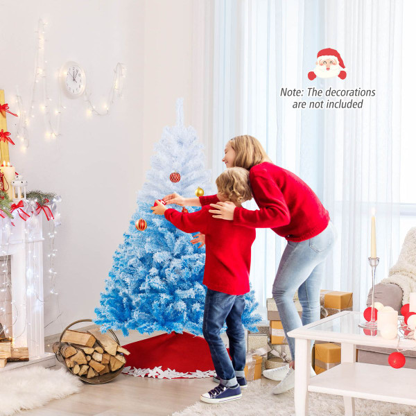 Pink and Blue Artificial Christmas Tree with Flocked Branch Tips product image