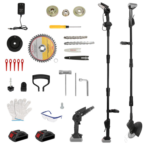 3-in-1 Cordless Electric Pole Saw, Mini Chainsaw, and Grass Trimmer product image