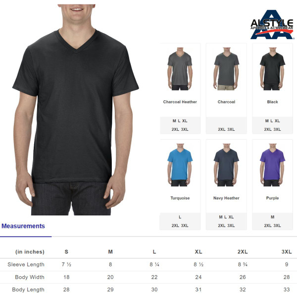 Alstyle Adult Ringspun Cotton V-Neck T-Shirt (Size Small) product image