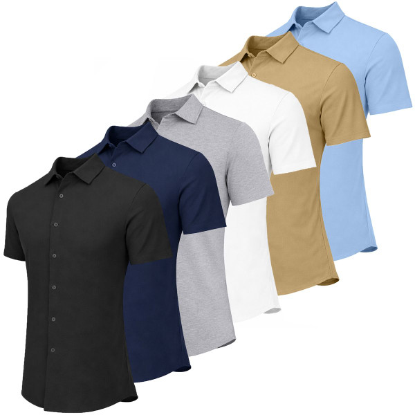 Men’s Button-Up Short Sleeve Dress Shirt (3-Pack) product image