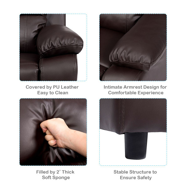Children's PU Leather Recliner with Armrest and Headrest product image