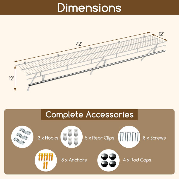 Closet Shelf with Hanging Rod product image