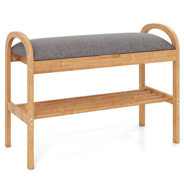 Bamboo Entryway Shoe Bench product image