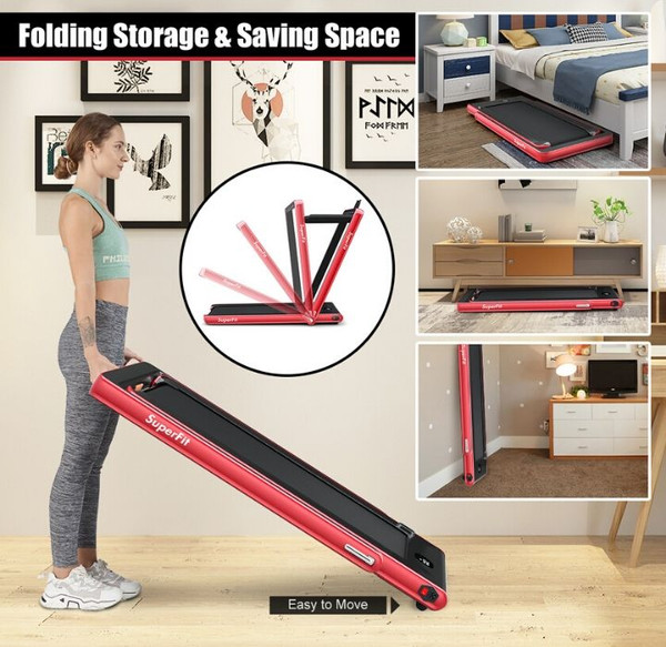 SuperFit™ 2.25HP 2-in-1 Dual Display Folding Treadmill product image