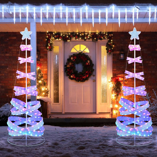 7ft Outdoor Spiral Pre-Lit Christmas Tree with LED Lights product image