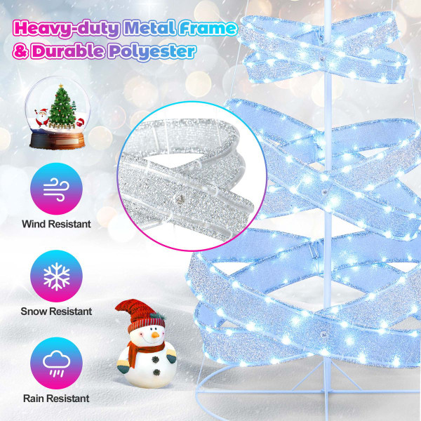 7ft Outdoor Spiral Pre-Lit Christmas Tree with LED Lights product image