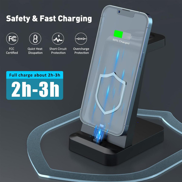 Woruda 3 in 1 Wireless Fast Charging Dock Station for iPhone product image