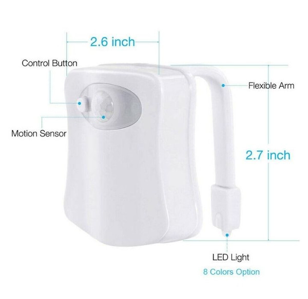 Motion Sensor 8-Color LED Toilet Bowl Night Light (3-Pack) product image