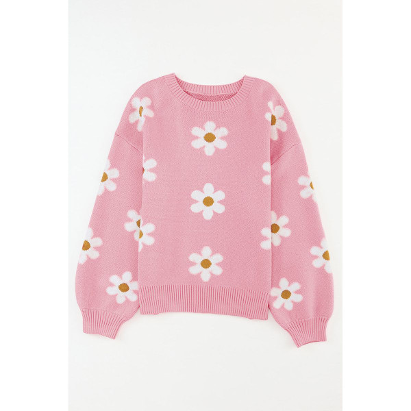 Mariah Floral Pattern Drop Shoulder Sweater product image