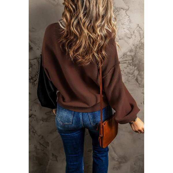 Aspen Bishop Sleeve Ribbed-Trim Sweater product image