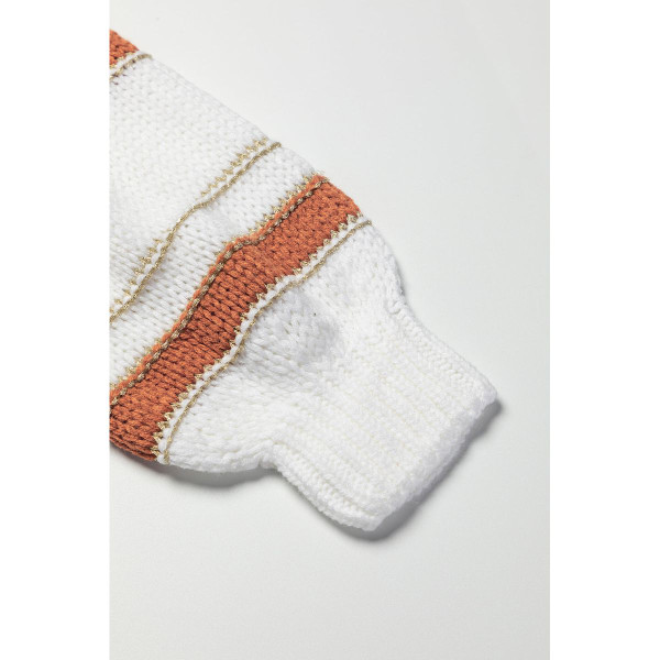 Maggie Striped Knit Puff Sleeve Casual Sweater product image