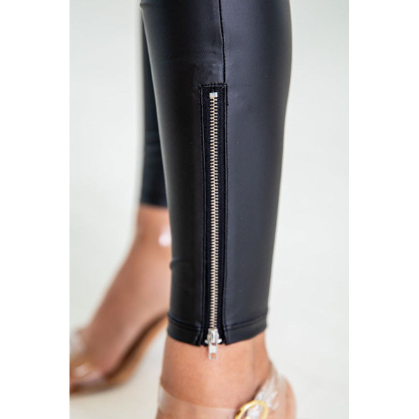 Heidi Faux Leather Zipped Detail Leggings product image