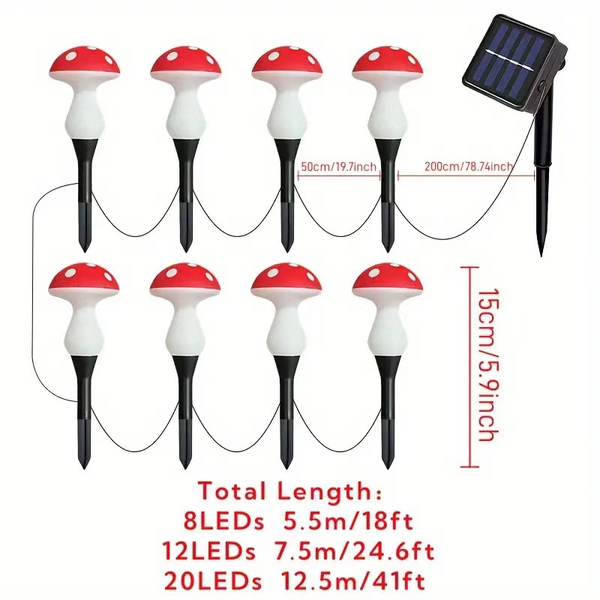 Solar Powered Mushroom Garden Lights  product image