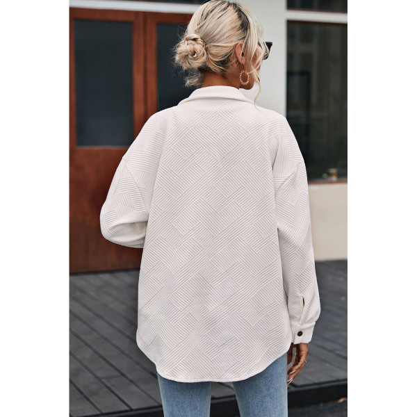 Rosalie Textured Flap Pocket Buttoned Shacket product image