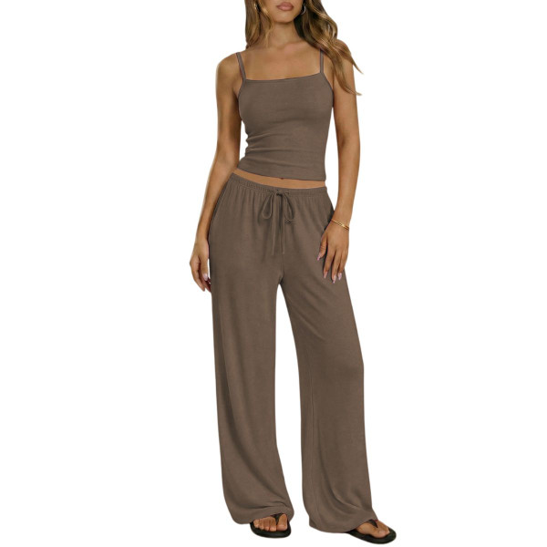 Women's Square Neck Cami and Wide Leg Pants (2 Piece Set) product image