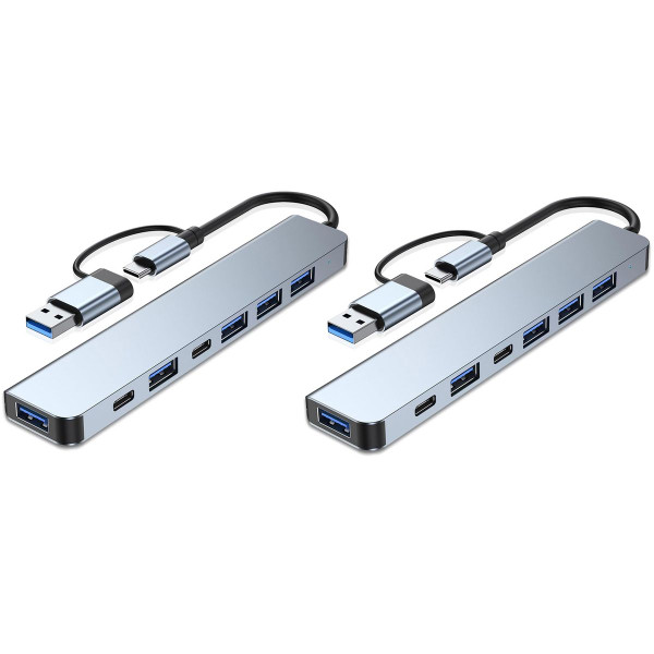 7-in-1 Aluminum USB C & USB Hub (2-Pack) product image