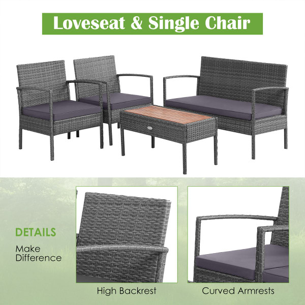 Cushioned Patio Rattan Furniture (8 Piece Set) product image