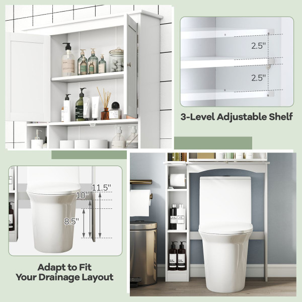 Over the Toilet Storage Cabinet with Toilet Paper Holder product image