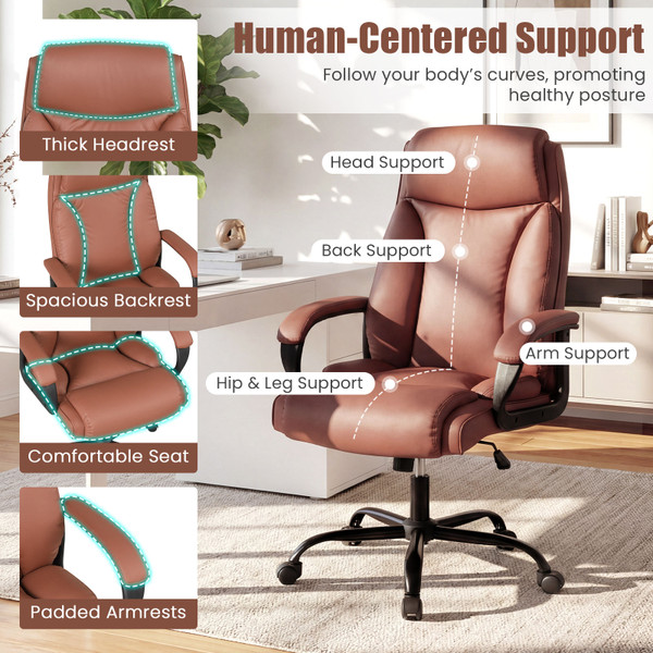 Big & Tall Adjustable High Back Leather Office Chair product image