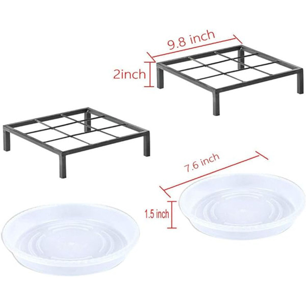 TenFuju 9.8" Metal Heavy Duty Potted Plant Stand (2-Pack) product image