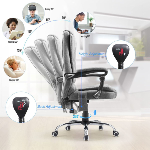Ergonomic Reclining Office Chair with Optional Footrest product image