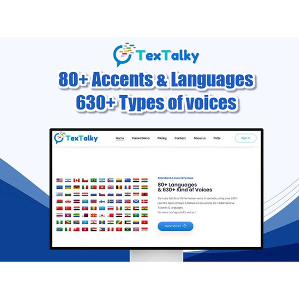 TexTalky AI Text-to-Speech Advanced Program: Lifetime Subscription product image
