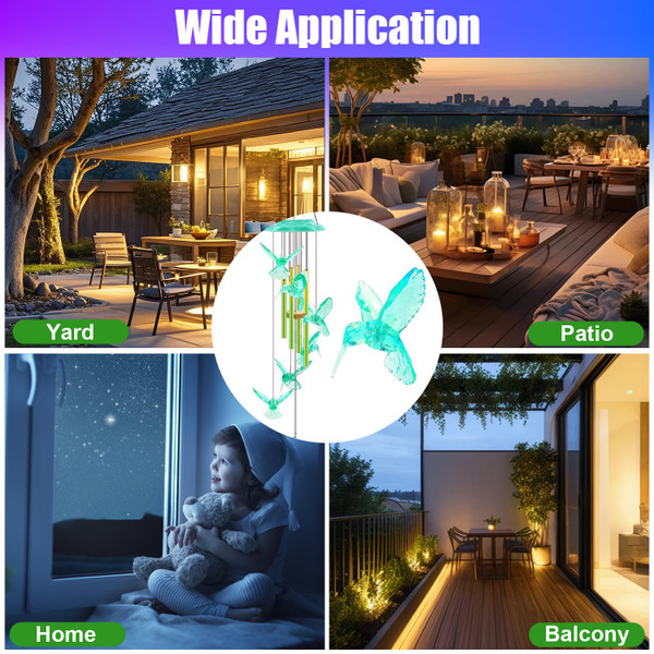 Solar Color-Changing Wind Chime product image