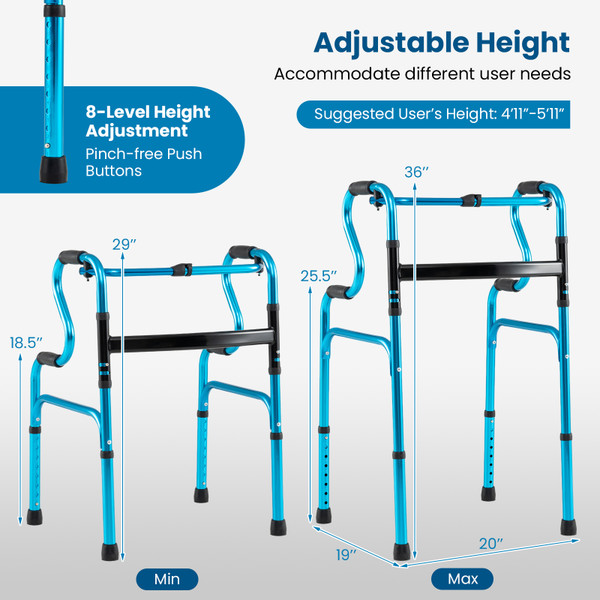 One-button Folding Adjustable Height Walker product image