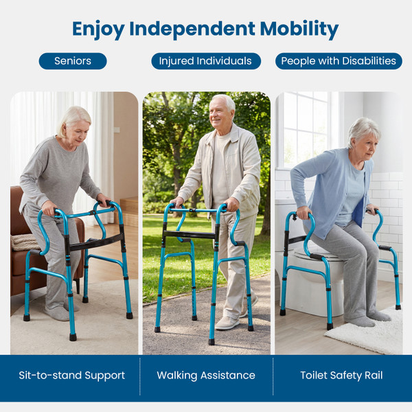 One-button Folding Adjustable Height Walker product image