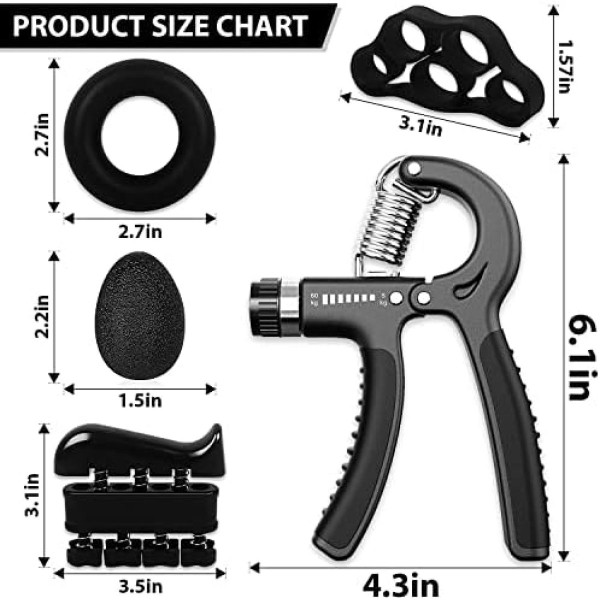Body Glove 5-in-1 Hand Finger Grip Strengtheners Trainer Set product image