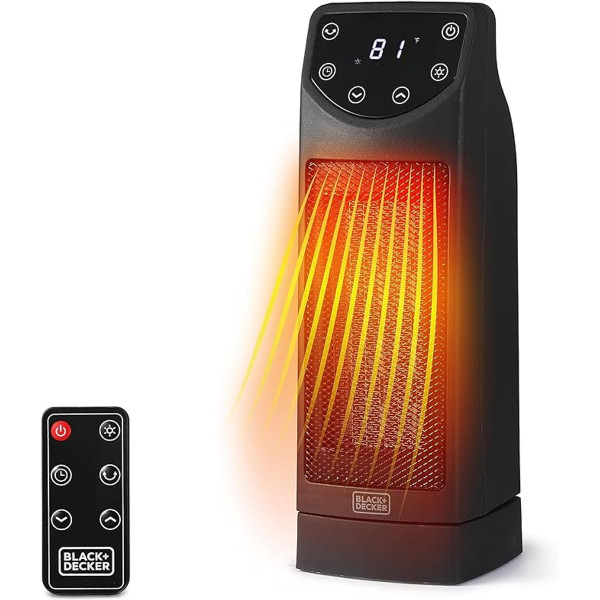 Black+ Decker 1500W Oscillating Space Heater with Remote Control product image